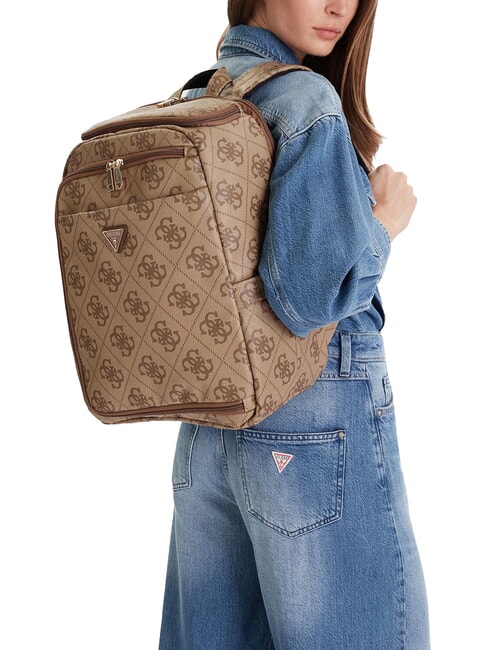 BERTA Multi-pocket backpack, underseater 45 cm latte logo / brown - Women&rsquo;s Bags