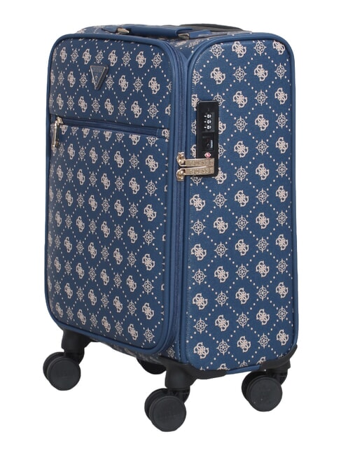 SILIA 18 Semi-rigid hand luggage trolley navy logo - Hand luggage