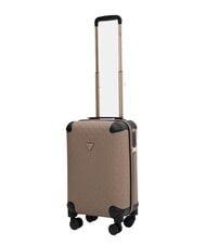 GUESS WILDER 18 Hand Luggage Trolley taupe logo - Hand luggage - 3