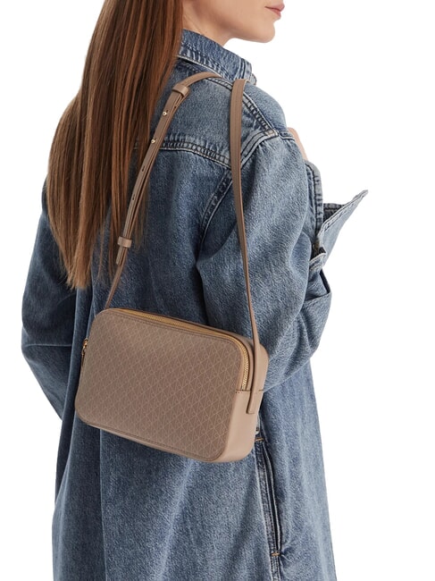 COATED EMBLEM Mini shoulder bag desert taupe aop - Women&rsquo;s Bags