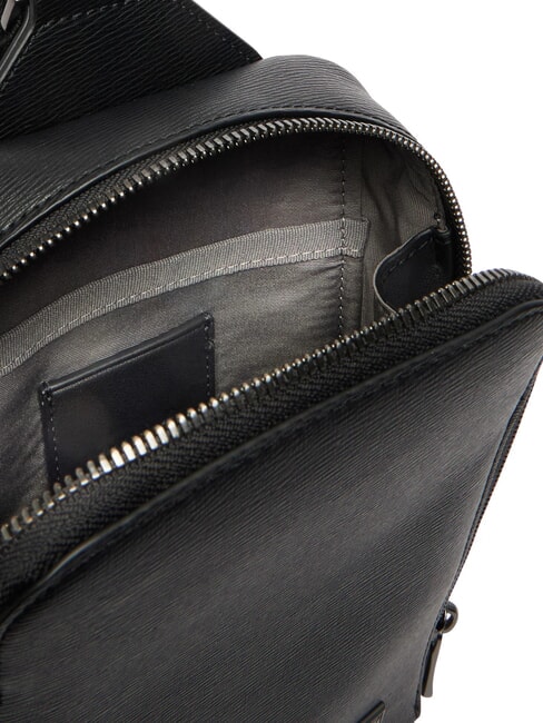 HARDWARE EMBLEM Shoulder bag on black - Over-the-shoulder Bags for Men