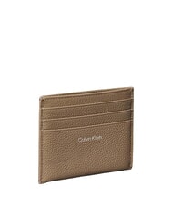 CALVIN KLEIN HARDWARE EMBLEM PEBB Flat leather card holder - Women&rsquo;s Wallets
