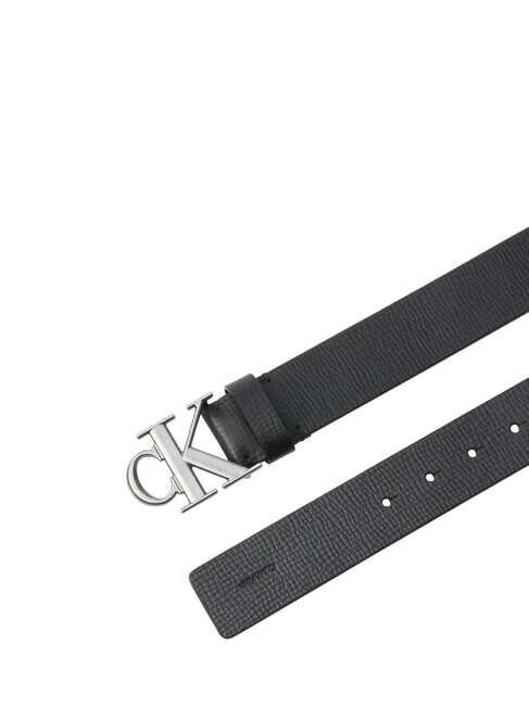 CK HARDWARE Leather belt black/antique silver - Belts