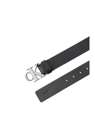 CALVIN KLEIN CK HARDWARE Leather belt black/antique silver - Belts - 2