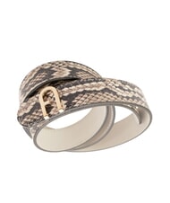 FURLA CAMPIONARIO - FLOW Python print belt rock+marshmallow tones - Belts - 3
