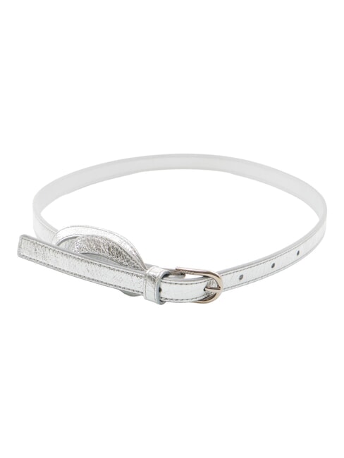 CAMPIONARIO - SFERA  Thin leather belt COLOR SILVER - Belts