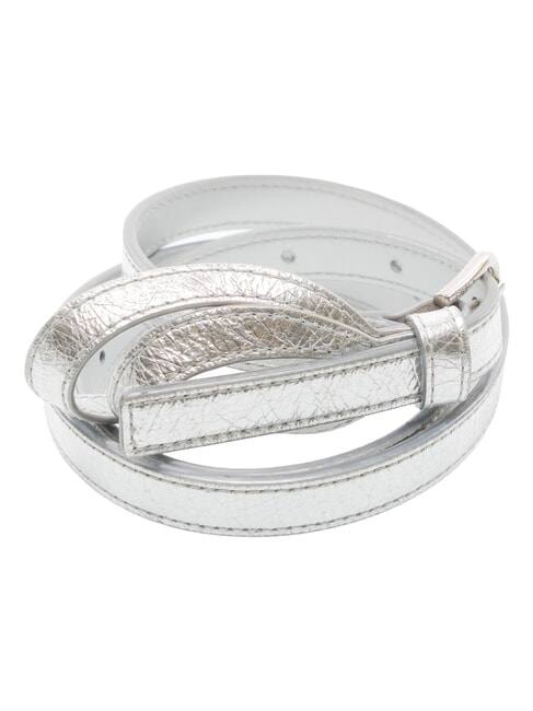 CAMPIONARIO - SFERA  Thin leather belt COLOR SILVER - Belts