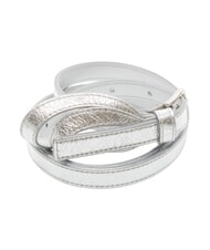 FURLA CAMPIONARIO - SFERA  Thin leather belt COLOR SILVER - Belts - 3