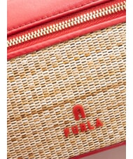 FURLA CAMPIONARIO - CAMELIA Mini handbag with shoulder strap natural + Venetian red - Women&rsquo;s Bags - 3
