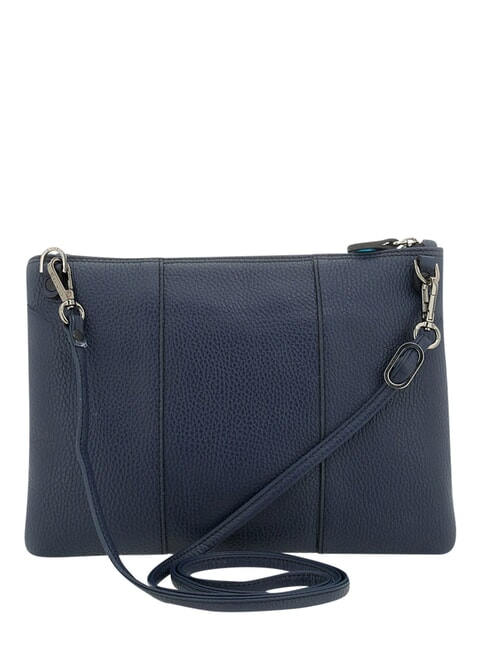 BEYONCE Medium leather clutch bag with shoulder strap blue ink - Women&rsquo;s Bags