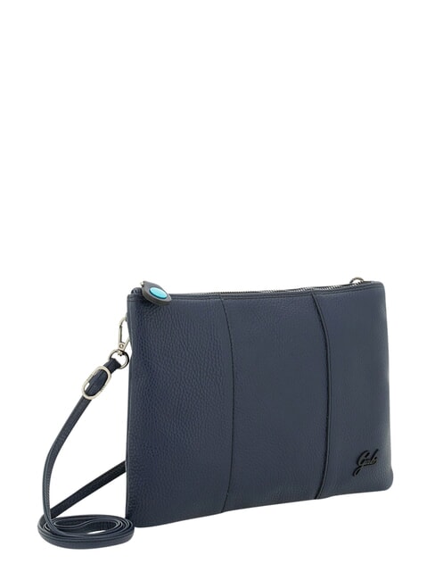 BEYONCE Medium leather clutch bag with shoulder strap blue ink - Women&rsquo;s Bags