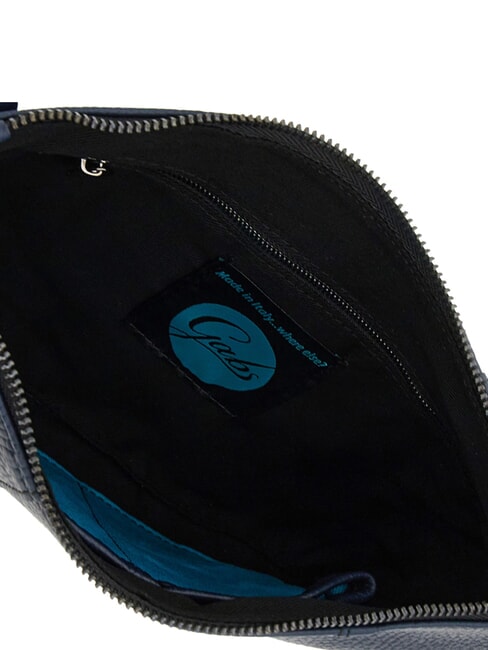 BEYONCE Medium leather clutch bag with shoulder strap blue ink - Women&rsquo;s Bags