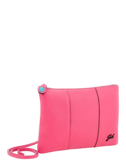 BEYONCE Medium leather clutch bag with shoulder strap begonia - Women&rsquo;s Bags