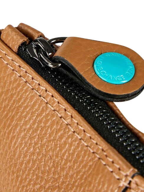 BEYONCE Medium leather clutch bag with shoulder strap chamois - Women&rsquo;s Bags