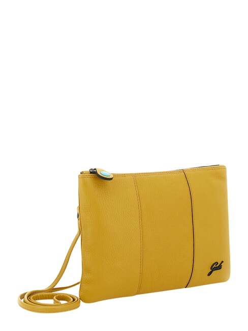 BEYONCE Medium leather clutch bag with shoulder strap honey - Women&rsquo;s Bags