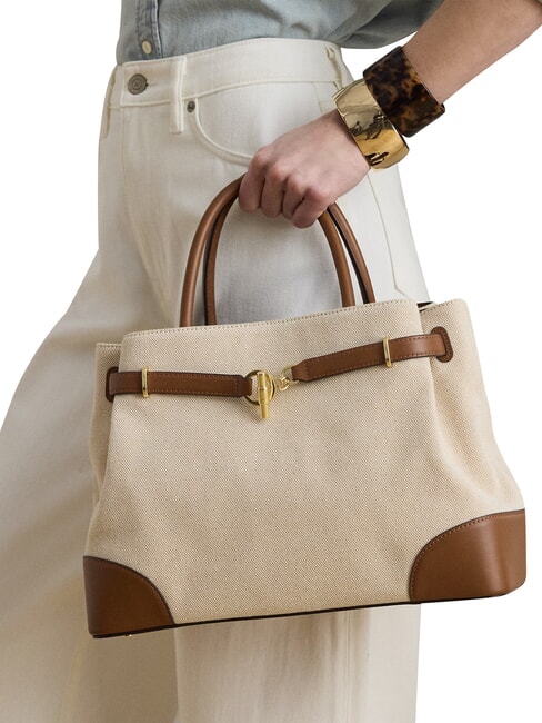 BLAIKE Handbag, with shoulder strap whitecanvas/tan - Women&rsquo;s Bags