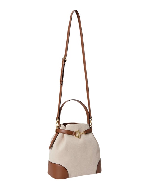 BLAIKE Handbag, with shoulder strap, bucket bag whitecanvas/tan - Women&rsquo;s Bags