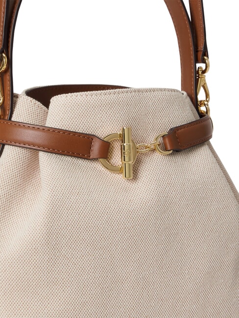 BLAIKE Handbag, with shoulder strap, bucket bag whitecanvas/tan - Women&rsquo;s Bags