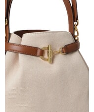 RALPH LAUREN BLAIKE Handbag, with shoulder strap, bucket bag whitecanvas/tan - Women&rsquo;s Bags - 7