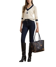 RALPH LAUREN Merrimack Reversible shoulder shopper navy/skinny stripe - Women&rsquo;s Bags - 2