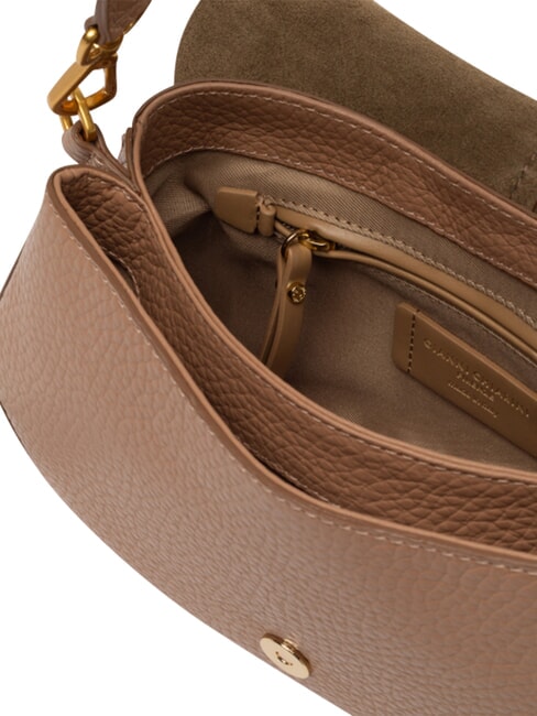 HELENA ROUND Handbag, with shoulder strap, in leather clay - Women&rsquo;s Bags