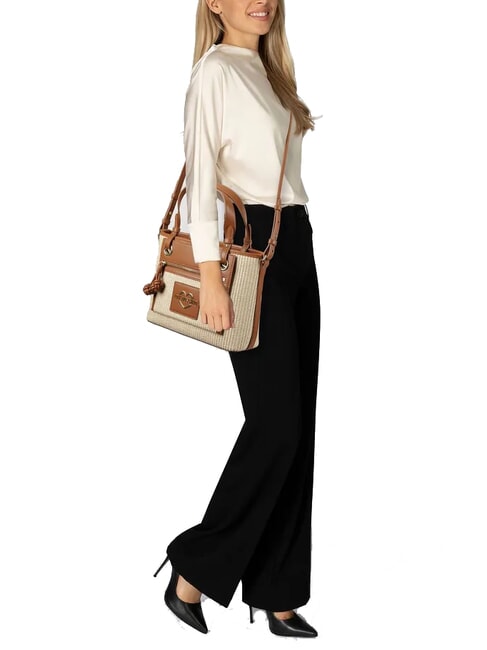 STRAW CHIC Handbag, with shoulder strap natural/leather - Women&rsquo;s Bags