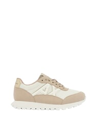 ARMANI EXCHANGE DROP MICROSUEDE Sneakers with side logo sand+off white - Women&rsquo;s shoes - 3