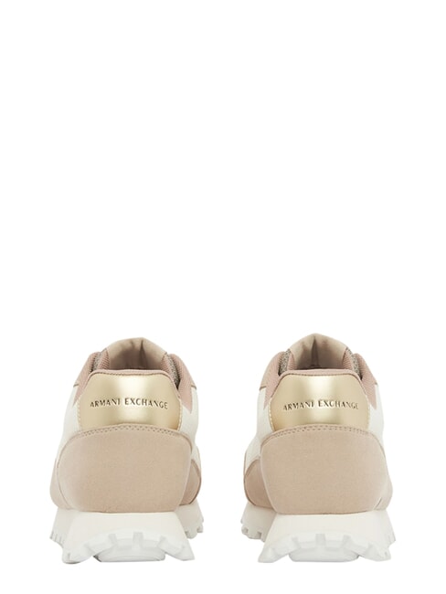 DROP MICROSUEDE Sneakers with side logo sand+off white - Women&rsquo;s shoes