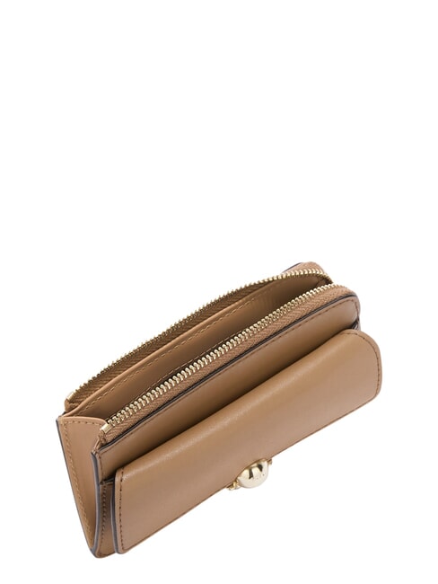 SFERA SOFT Card holder with flap, in leather toffee+desert int. - Women&rsquo;s Wallets