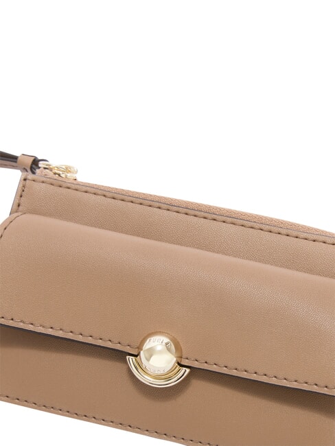 SFERA SOFT Card holder with flap, in leather toffee+desert int. - Women&rsquo;s Wallets