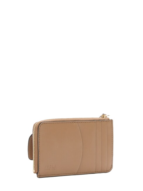 SFERA SOFT Card holder with flap, in leather toffee+desert int. - Women&rsquo;s Wallets