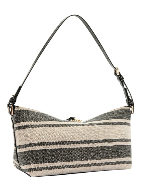 DEBBY Shoulder bag, leather and linen indigo tones - Women&rsquo;s Bags