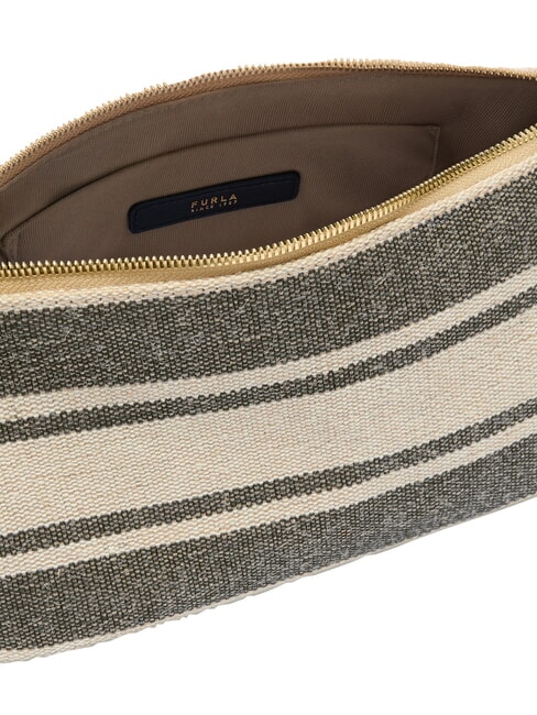 DEBBY Shoulder bag, leather and linen indigo tones - Women&rsquo;s Bags