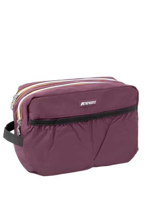 ALBAS Double zip beauty case with pockets violet mauve wine - Beauty Case