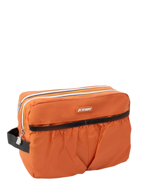 ALBAS Double zip beauty case with pockets orange brownish - Beauty Case