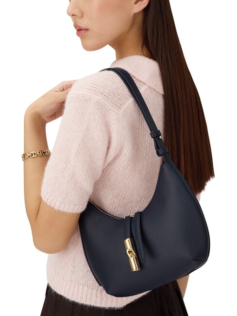 GOCCIA Hammered leather shoulder bag ink blue - Women&rsquo;s Bags