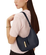 FURLA GOCCIA Hammered leather shoulder bag ink blue - Women&rsquo;s Bags - 3