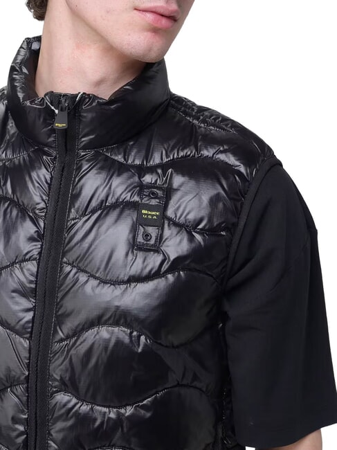 DANNY Padded vest without hood black/natural beige - Sleeveless jackets for men