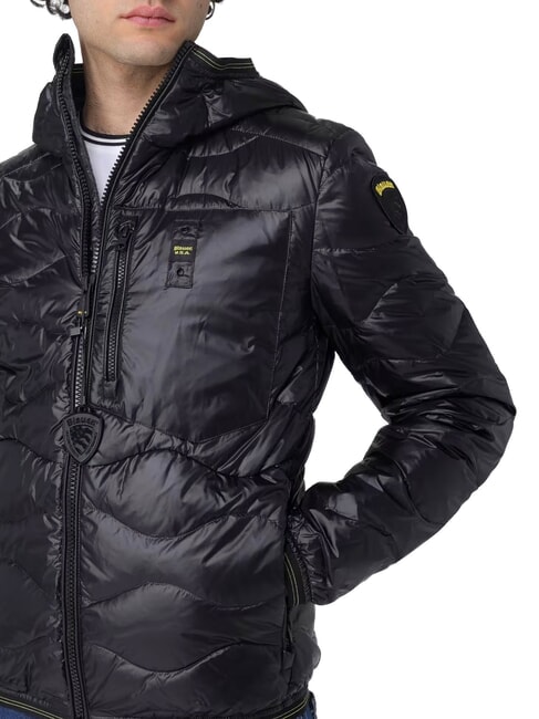 WAVE Short padded down jacket with hood black - Men's down jackets