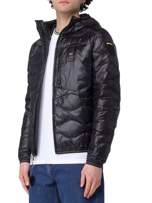 WAVE Short padded down jacket with hood black - Men's down jackets