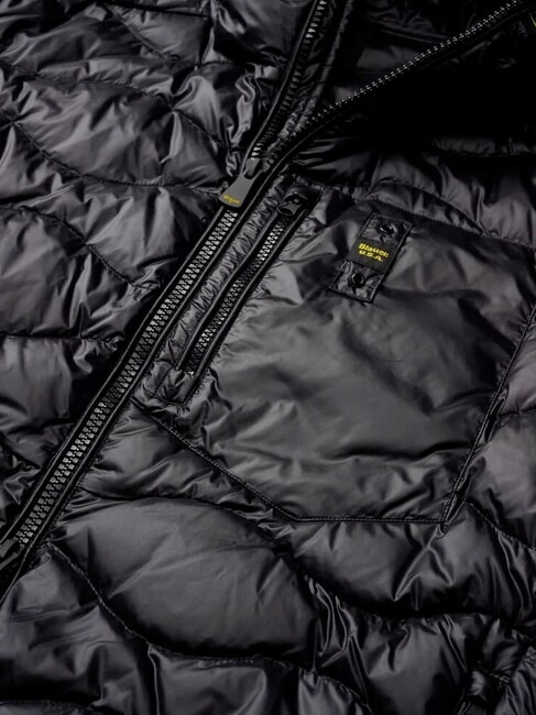 WAVE Short padded down jacket with hood black - Men's down jackets