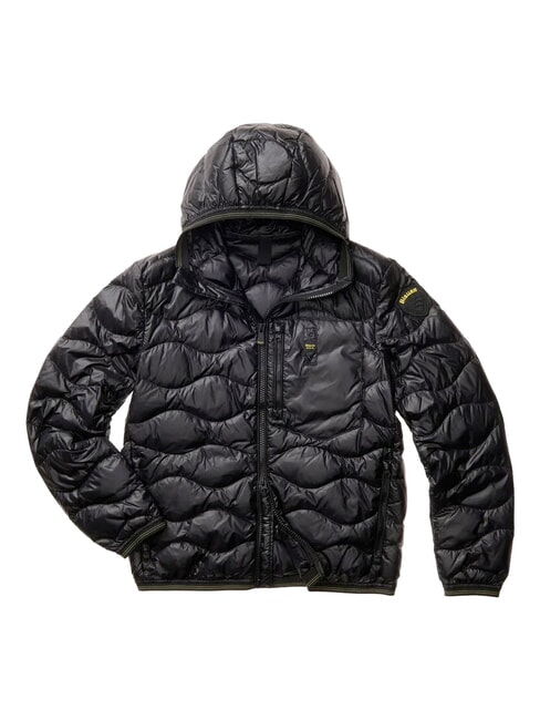 WAVE Short padded down jacket with hood black - Men's down jackets