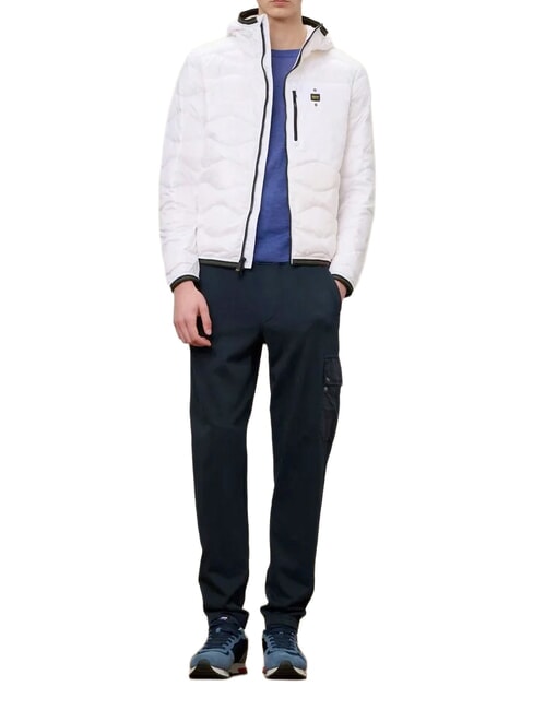 WAVE Short padded down jacket with hood optical white - Men's down jackets