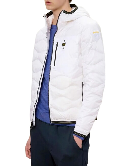 WAVE Short padded down jacket with hood optical white - Men's down jackets
