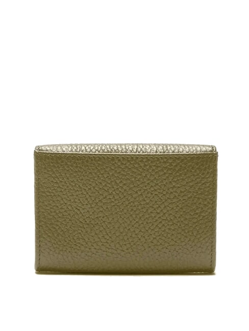 METALLIC SOFT Hammered leather card holder laurel green - Women&rsquo;s Wallets