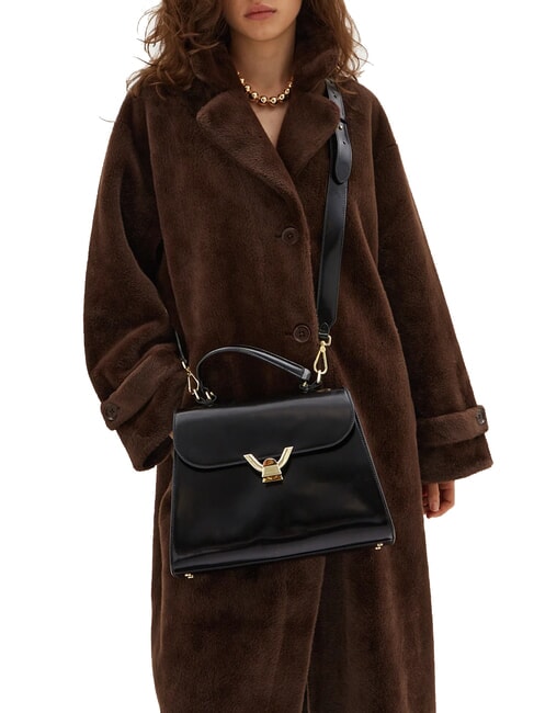 DEW SHINY CALF Handbag, with shoulder strap Black - Women&rsquo;s Bags