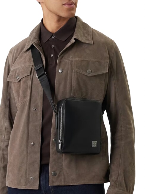 HARDWARE EMBLEM Shoulder bag on black - Over-the-shoulder Bags for Men