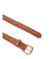 CALVIN KLEIN CLASSIC BUCKLE Leather belt argan oil / antique light gol - Belts - 2