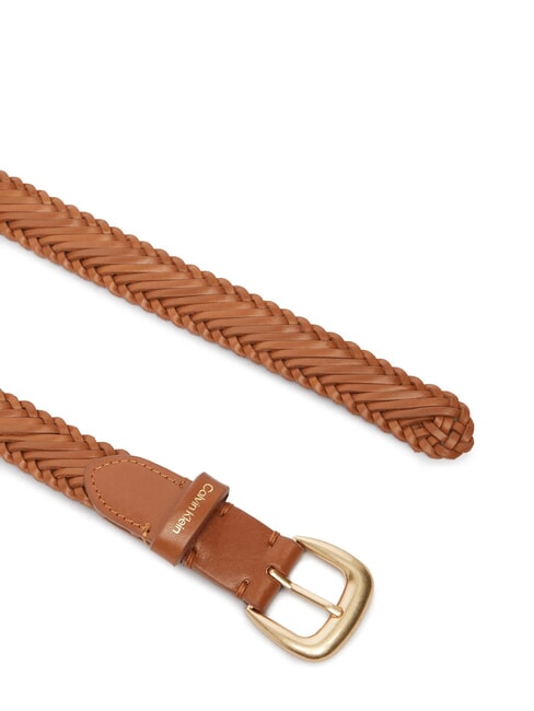 CLASSIC BUCKLE Leather belt argan oil / antique light gol - Belts
