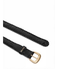CALVIN KLEIN CLASSIC BUCKLE Leather belt black / antique light gold - Belts - 2
